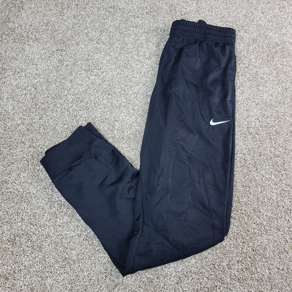 Nike Mens Large Solid Black Performance Stretch Jogger Sweatpants Swoosh